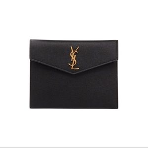 NWT Authentic YSL Uptown Pouch in Embossed Leather